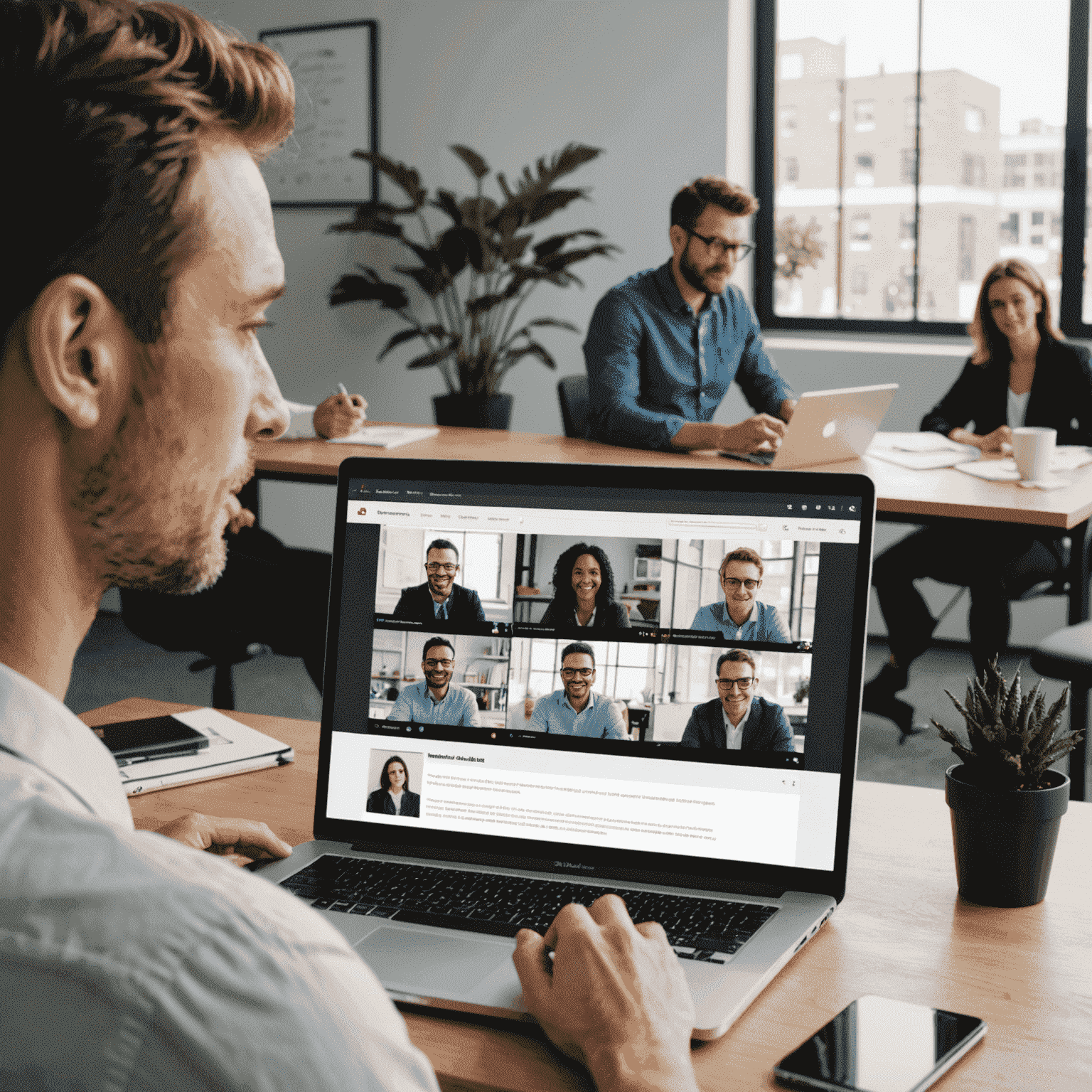 CollabLearn interface showcasing collaborative project workspace with real-time document editing and video conferencing